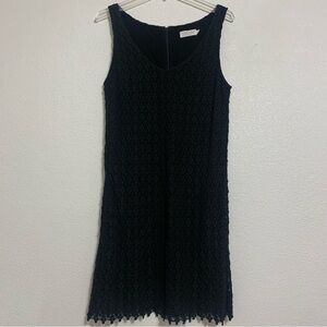 Velvet by Graham & Spencer Black Crochet Sleeveless Lace Dress Size Large